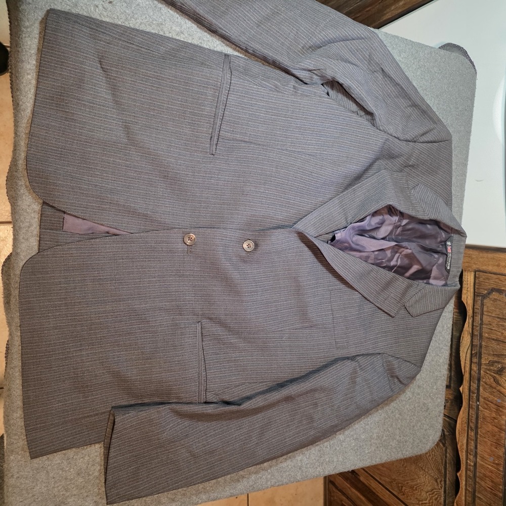 gray pinstripe pure virgin wool suit jacket from Austin Reed of Regent Street K2